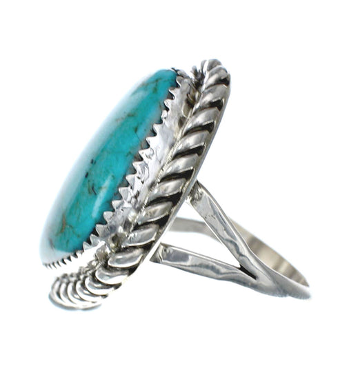 American Indian Genuine Sterling Silver Kingman Turquoise Ring Size 7 NN20225